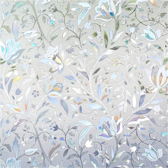 rabbitgoo Window Privacy Film, Decorative Frosted Glass Window Film, Removable Window Sticker, 35.4 x 157.4 inches