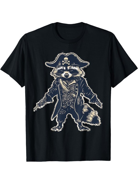 raccoon opossum dressed as pirate with piratehat costume T-Shirt, Unisex T-Shirt