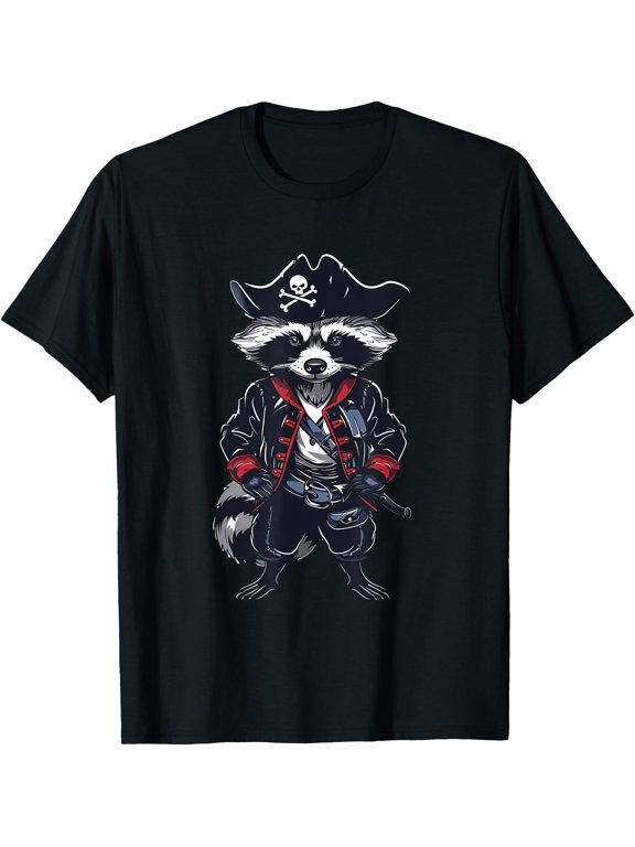 raccoon opossum dressed as pirate with piratehat costume T-Shirt, Unisex T-Shirt