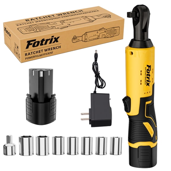 12V cordless electric rachet wrench, 45NM 3/8 inch, large capacity battery, 1 battery with basic box