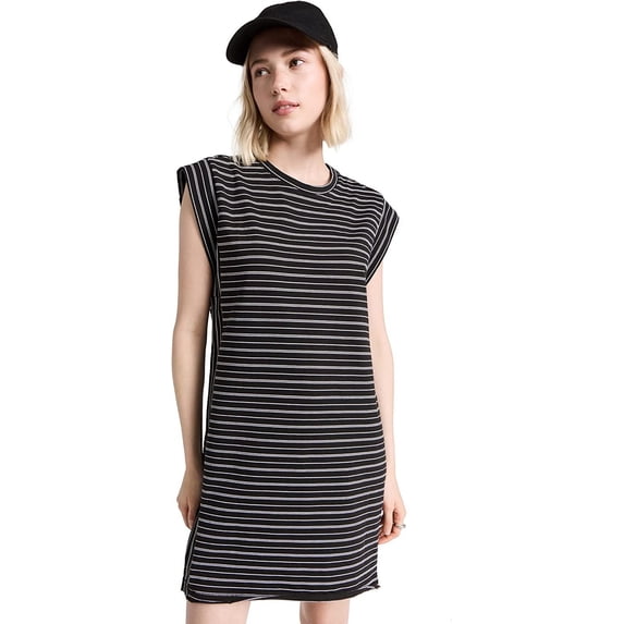 rag & bone Women's Heavy Jersey Muscle Dress, Black Multi, L