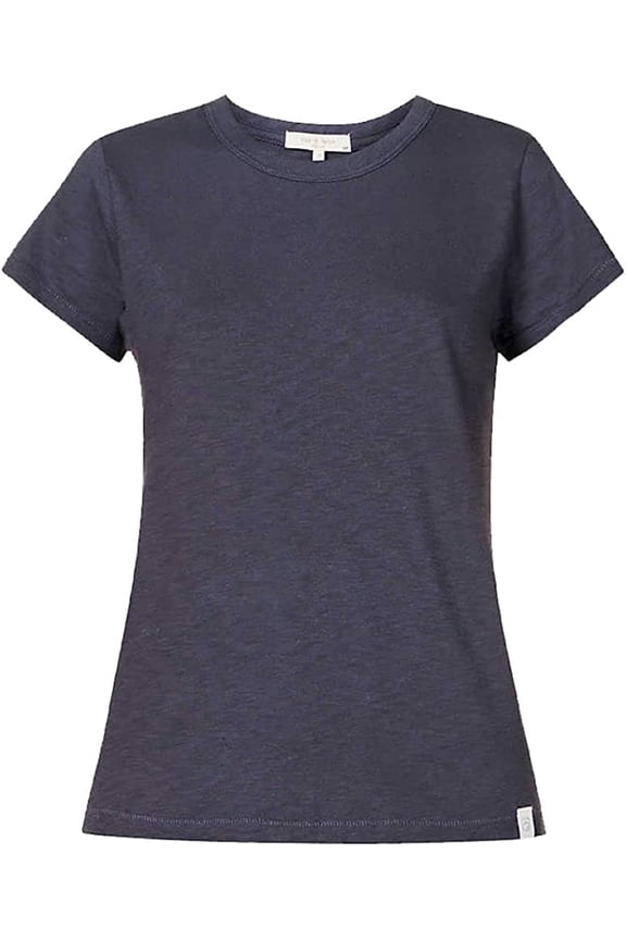 Women's Salute Blue Short Sleeve Cotton Slub Tee T-Shirt, XS