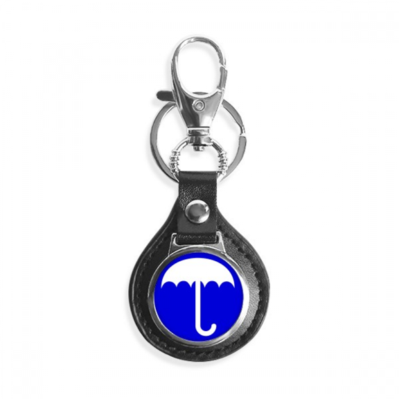rain blue square warning mark key link chain keyholder finder hook metal