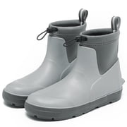 HSBDNZQ Deck Boots for Mens,Ankle Rubber Rain Boots Waterproof Anti-Slip Waterproof Shoes,Rubber Outdoor Fishing Boating Boots Water Work Shoes for Men