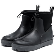 HSBDNZQ Deck Boots for Mens,Ankle Rubber Rain Boots Waterproof Anti-Slip Waterproof Shoes,Rubber Outdoor Fishing Boating Boots Water Work Shoes for Men