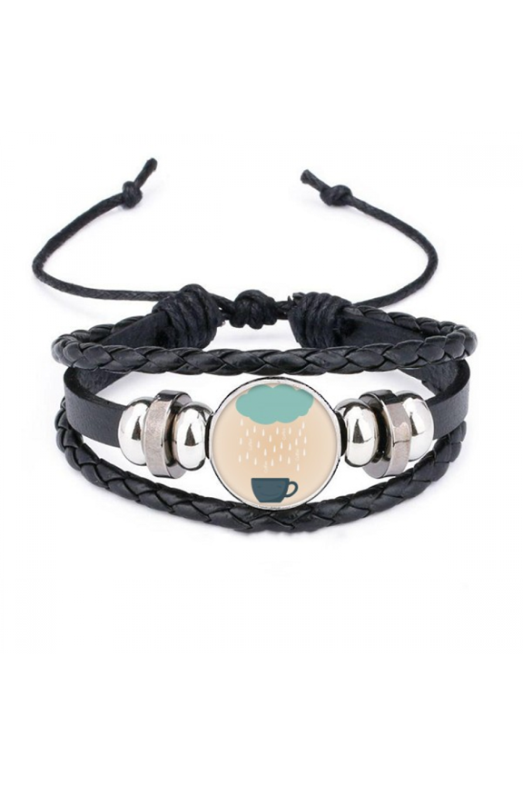 rain cloud cup sle fweather bracelet braided leather woven wristband