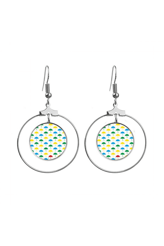rain umbrella weather cloud earrings dangle hoop jewelry drop circle