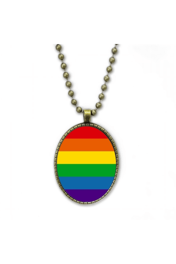 rainbow bisexuals lgbt necklace vintage chain bead pendant jewelry collection