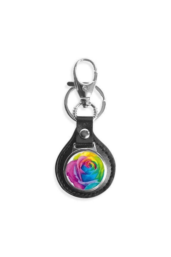 rainbow flower lgbt key link chain keyholder finder hook metal