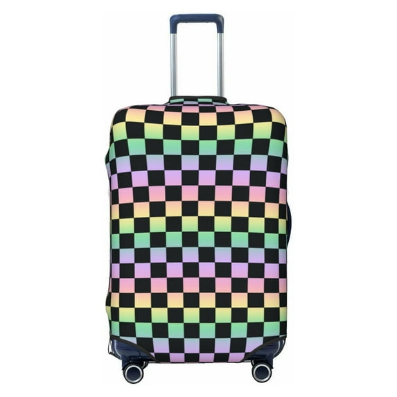 rainbow gradient colorful checkered Luggage Cover Anti Scratch, Elastic Suitcase Protector Suitcase Covers for Luggage Fits 18-32 Inch Luggage