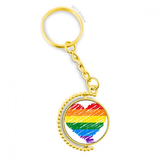 rainbow heart lgbt metal connector key chain accessory en keyholder
