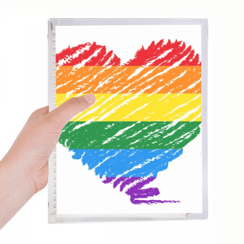 rainbow heart lgbt notebook loose diary refillable journal statiry ...