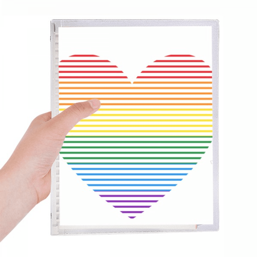 rainbow lined heart lgbt notebook loose diary refillable journal statiry
