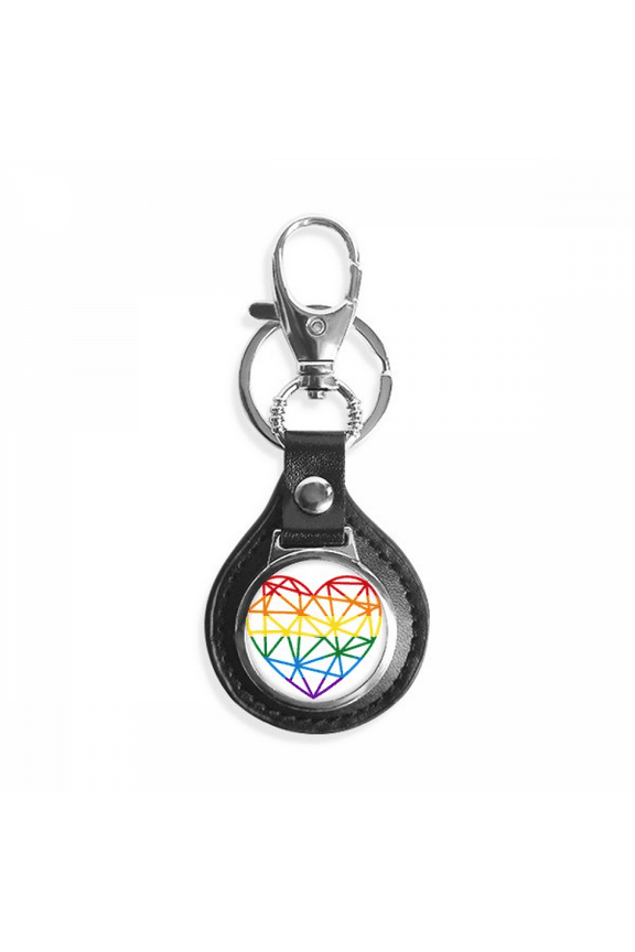 rainbow modelling heart lgbt key link chain keyholder finder hook metal
