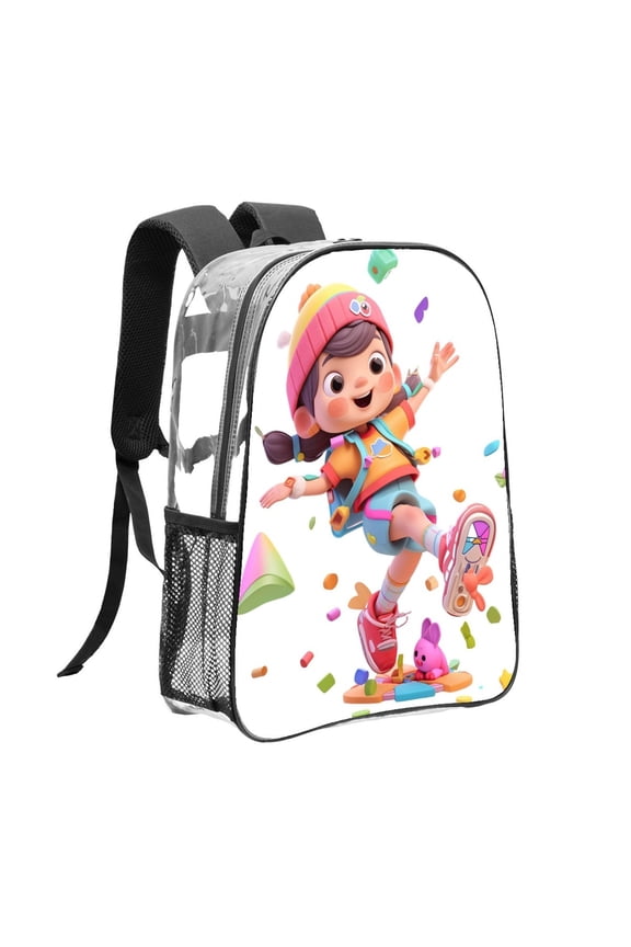 rainbow ruby Pattern Transparent Backpack Lightweight And fashionable Showcasing Personality And Leading The Trend
