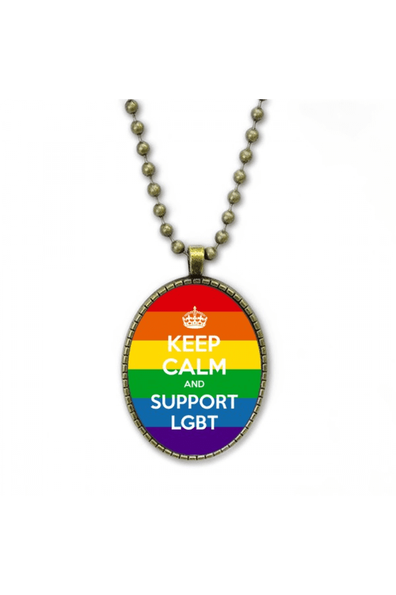 rainbow transgender bisexuals flag lgbt necklace vintage chain bead pendant jewelry collection