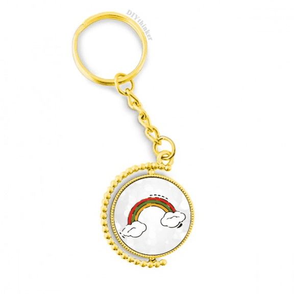 rainbow weather wind illustration pattern metal connector key chain  accessory en keyholder