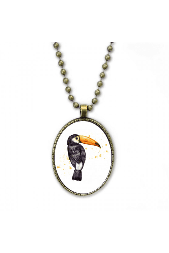 ramphastos toco bird tropical necklace vintage chain bead pendant jewelry collection