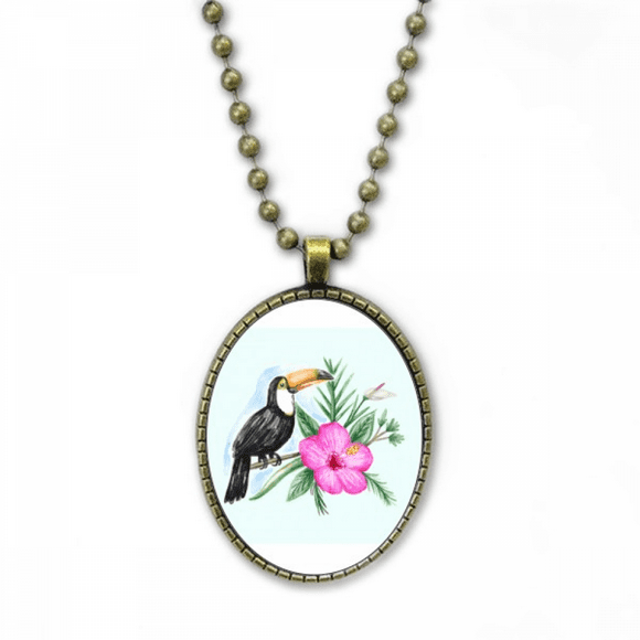 ramphastos toco tropical bird necklace vintage chain bead pendant jewelry collection