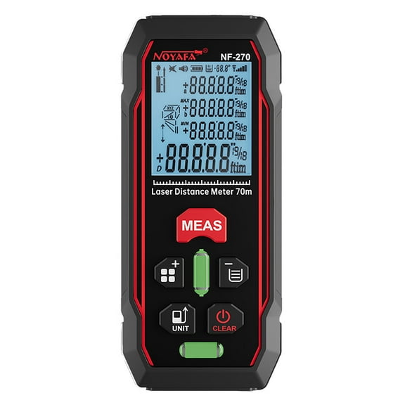 rangefinder,70m/229ft Distance Lcd Display In With Meter M/ft/in/ft Distance Area With Dual Distance Meter M/ft/in/ft In Bubbles Lcd Dual Nf270 Meter