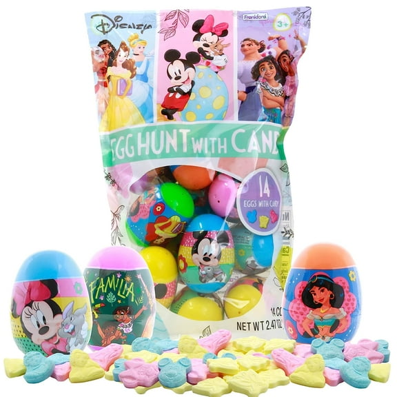 rankford Disney Themed Candy Filled Plastic Easter Eggs, 14 Count