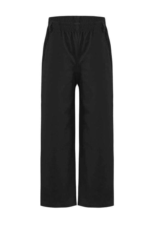 Boys School Uniform Pants Kids Summer Casual Straight Leg Trousers Black 9-10
