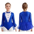 thumbnail image 1 of ranrann Girls Sequin Feather Ballet Leotard Tutu Dress Sparkly Ballerina Jazz Latin Performance Outfit Royal Blue 8, 1 of 8