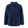 thumbnail image 1 of ranrann Girls Stand Collar Warm Outerwear Zipper Polar Fleece Jacket Casual Long Sleeve Coat Navy Blue 3-4, 1 of 7
