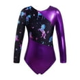 thumbnail image 1 of ranrann Gymnastic Leotards for Girls Long Sleeve Tumbling Dance Leotards Skating Unitard Bodysuit Purple 8, 1 of 5