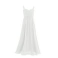 thumbnail image 1 of ranrann Kids Big Girls Ruching Bust Junior Bridesmaid Chiffon Dress Wedding Maxi Gown White 6, 1 of 6