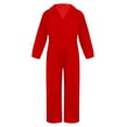 thumbnail image 1 of ranrann Kids Boys Long Sleeve Cargo Coverall Bodysuit Girls Tricot Taping Full Zip Solid Color Red 16, 1 of 5