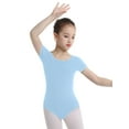 thumbnail image 1 of ranrann Kids Girls' Classic Gymnastic Ballet Dance Leotard Short Sleeves Athletic Bodysuit Blue 12, 1 of 6
