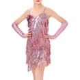 thumbnail image 1 of ranrann Kids Girls Sequins Latin Salsa Tango Ballet Tassel Dress Themed Party Performance Competition Pink 10-12, 1 of 5