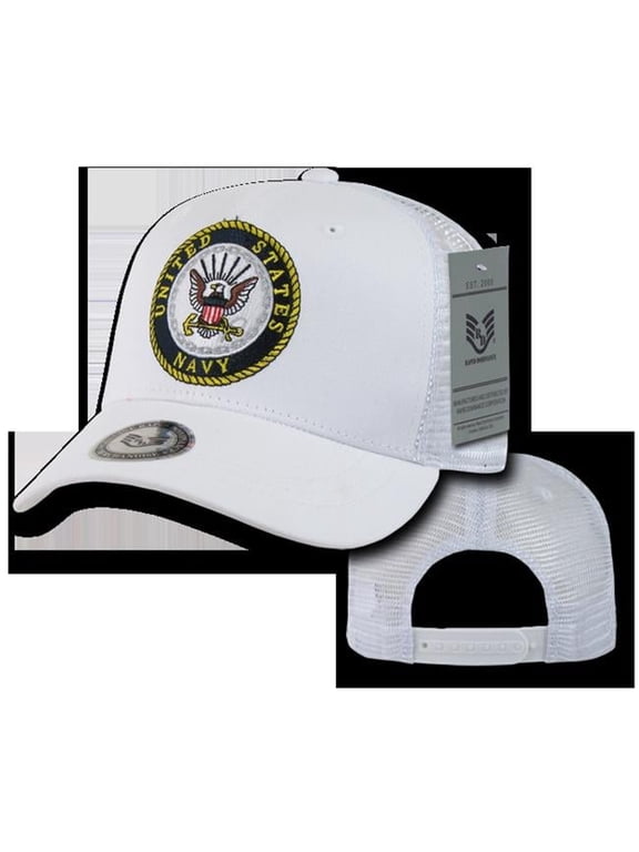 rapdom navy back to the basics mesh mens cap [white - adjustable]