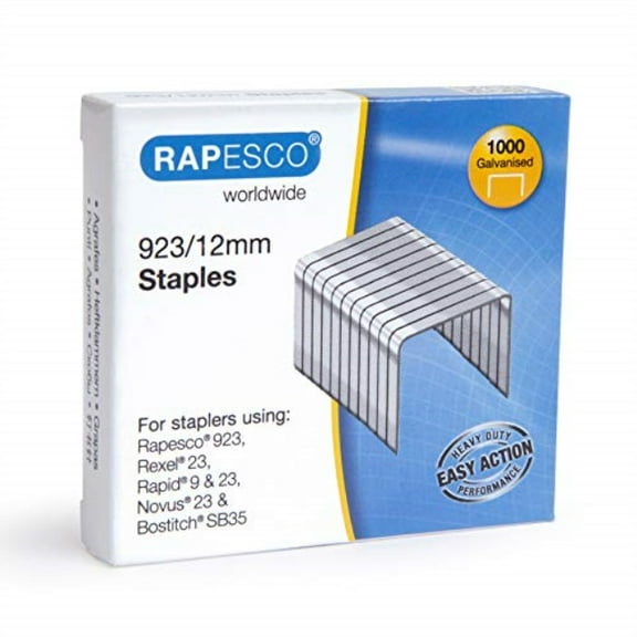 rapesco galvanised staples 923/12 mm (23 type) - box of 1000