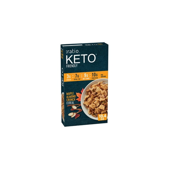 :ratio Keto Maple Almond Crunch Cereal 10.4 oz (Pack of 24)