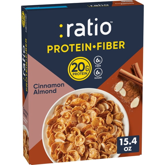Ratio Protein Fiber Cinnamon Almond Cereal, 20g Protein, 15.4 oz