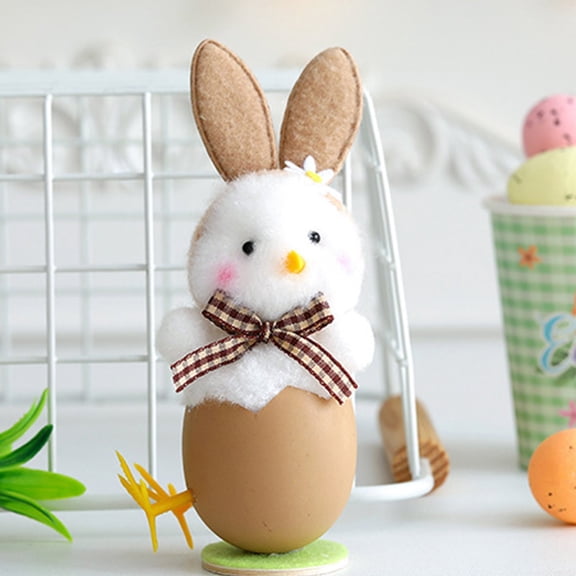 rattan bunny home decoration Easter Chick Plush Eggshell Handmade Home Decorations Spring Easter Decorations 1pc