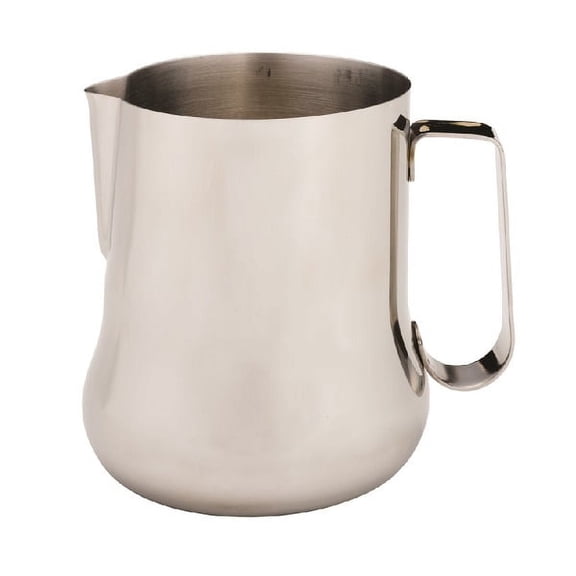 rattleware 16 oz Spouted Bell Pitcher Stainless Steel Milk Frothing Pitcher with Handle, Durable Coffee Frothing Jug for Steaming, Pouring, and Latte Art Model 27501