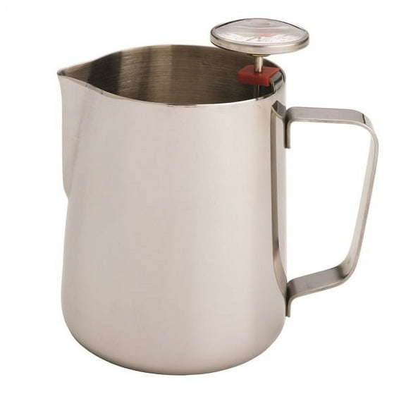 rattleware 20 oz Latte Art Pitcher with Thermometer Clip - Perfect for Frothing Milk, Cappuccino - Ideal for Home and Commercial Use - 27202