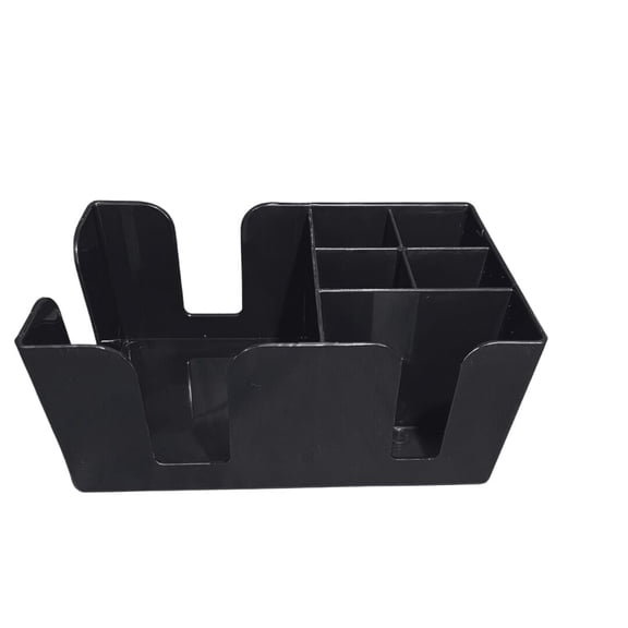 rattleware Bar Caddy, 6 Compartment, Polycarbonate, Black