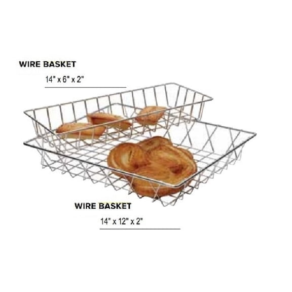 rattleware Basket, 14"x6", Stainless Steel Wire, 06110-S
