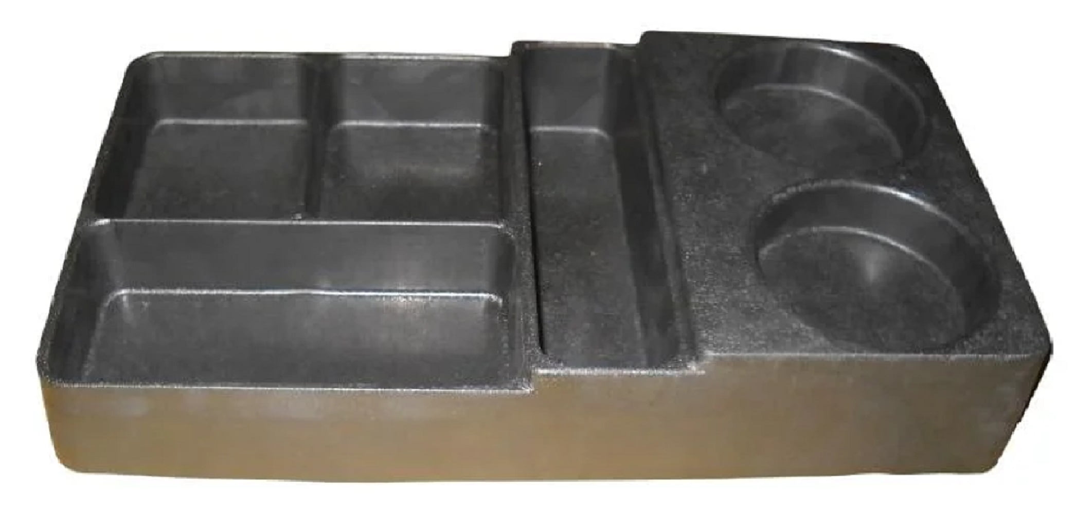 Rattleware Condiment Caddy, 6 Compartments, Black Polymer, Single Pack, Portable and Durable
