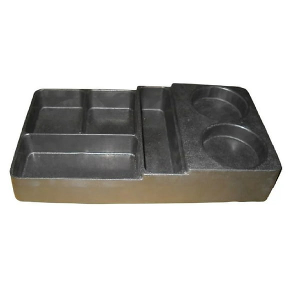 Rattleware Condiment Caddy, 6 Compartments, Black Polymer, Single Pack, Portable and Durable