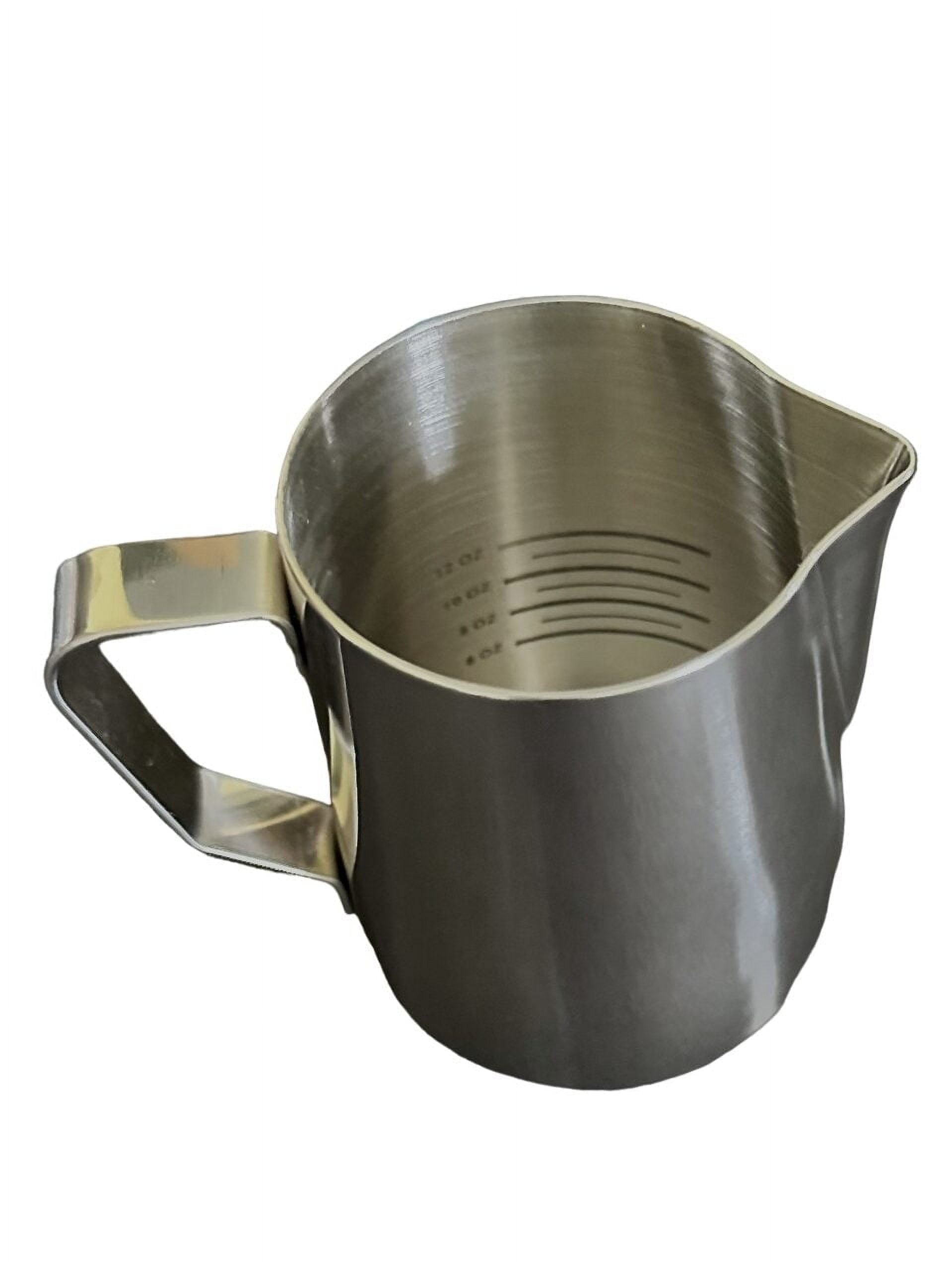 Rattleware Stainless Steel Latte Art Pitcher, 20 oz, with Etched Measurements and Drip-Resistant Spout