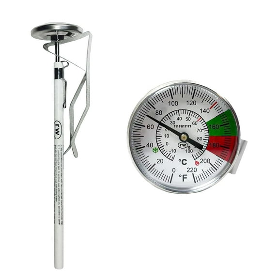Rattleware Stainless Steel Steam Thermometer, 1.75" Face, 7" Stem