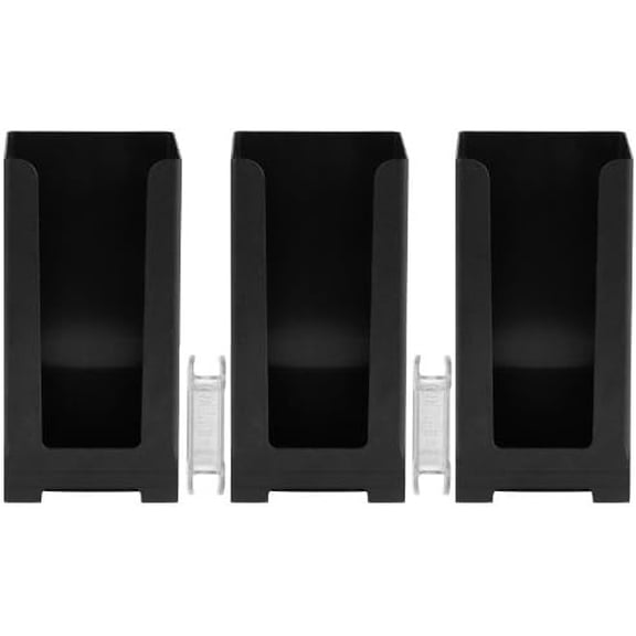 rattleware Snap Bin, 8-Inch Lid Holder, Black, Pack of 3, with 2 Snap Bin Connectors, 82340