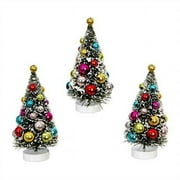 raz imports mini decorated christmas tree figurines - set of 3