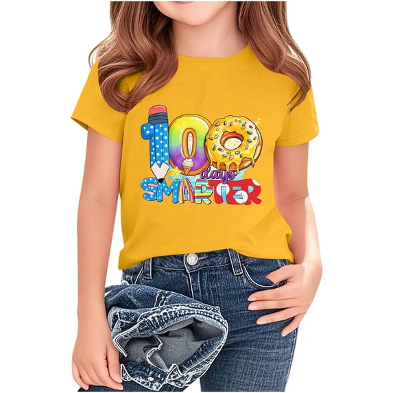 rd Yellow Children Boy Girl Crew Neck Spandex T Shirts Lounge Tops Tee for Kid Short Sleeve Graphic Warm Fall Winter Tee Shirt 2026 Soft Comfy Clothing Regular Fit 11 Year