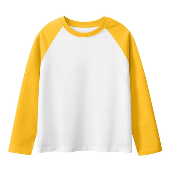 rd Yellow Long Sleeve Tee Shirts for Kids Girl Boy Fall Winter Crewneck Spandex Graphic Thermal Tops Shirt Kid 2026 Clothing Fashion 11 Year
